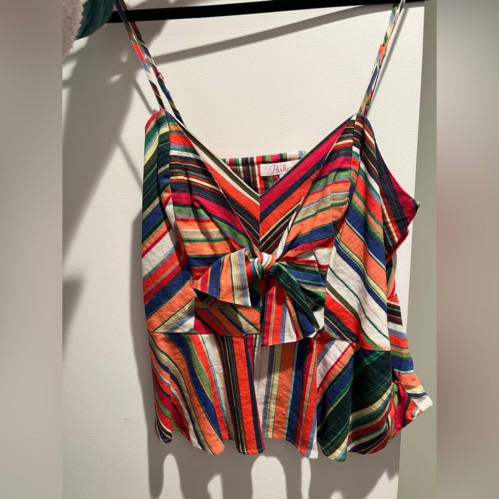 Parker rainbow Whitney peplum top